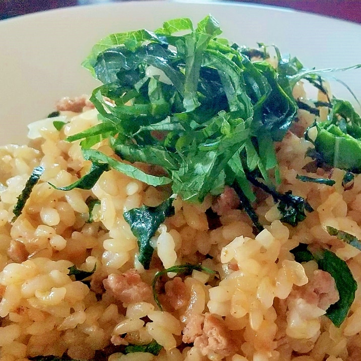 梅肉チャーハン～豚ひき肉と大葉～